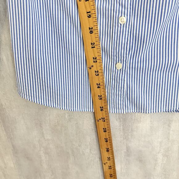J. Crew Shirt Women’s XS Button-up Poplin Signature Fit Blue Stripes Minimalist - Picture 8 of 12